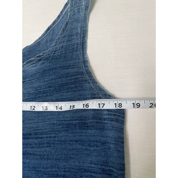 Faherty Dress Womens Medium Cotton Knit VNeck Georgia Tank Dress Pockets Blue M - Picture 9 of 10